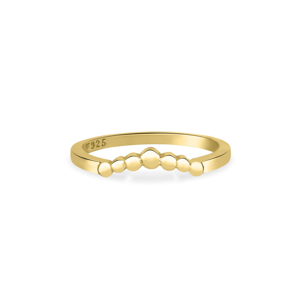 Anel Life Bolinhas em Prata 925 com Banho de Ouro Amarelo 18k