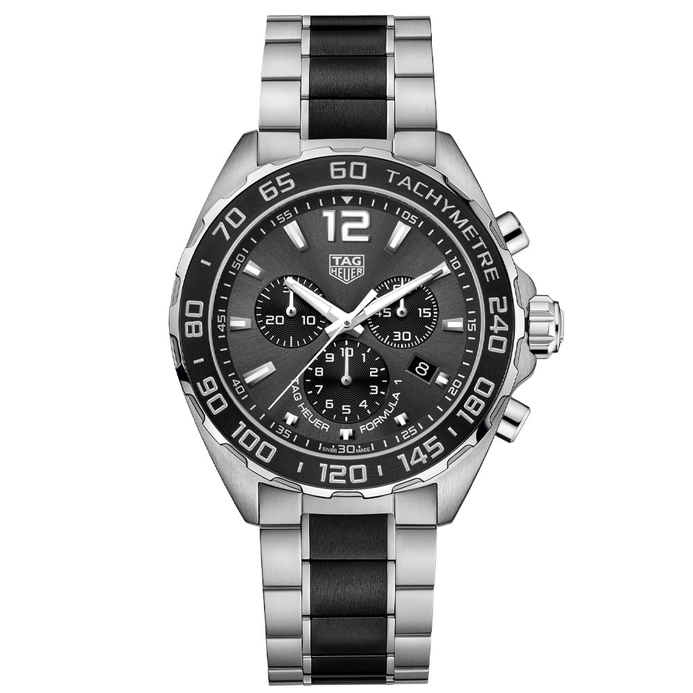 Relógio TAG Heuer Formula 1 Chronograph Masculino em Aço Prateado e Preto CAZ1011.BA0843