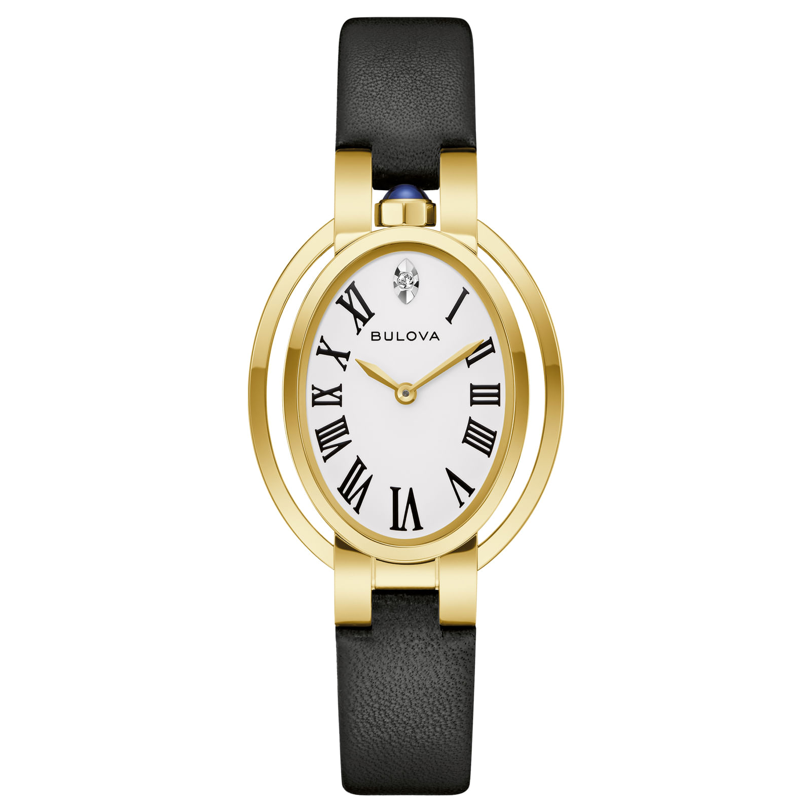 Relógio Bulova Rubaiyat Feminino em Couro Preto 97P180N