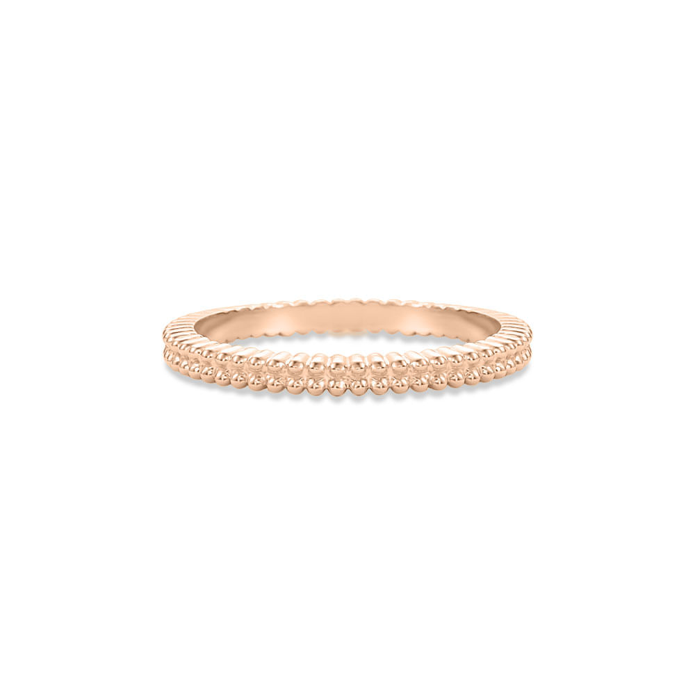 Anel Life Bolinhas em Liga Rosé com Banho de Ouro Rosé 18k