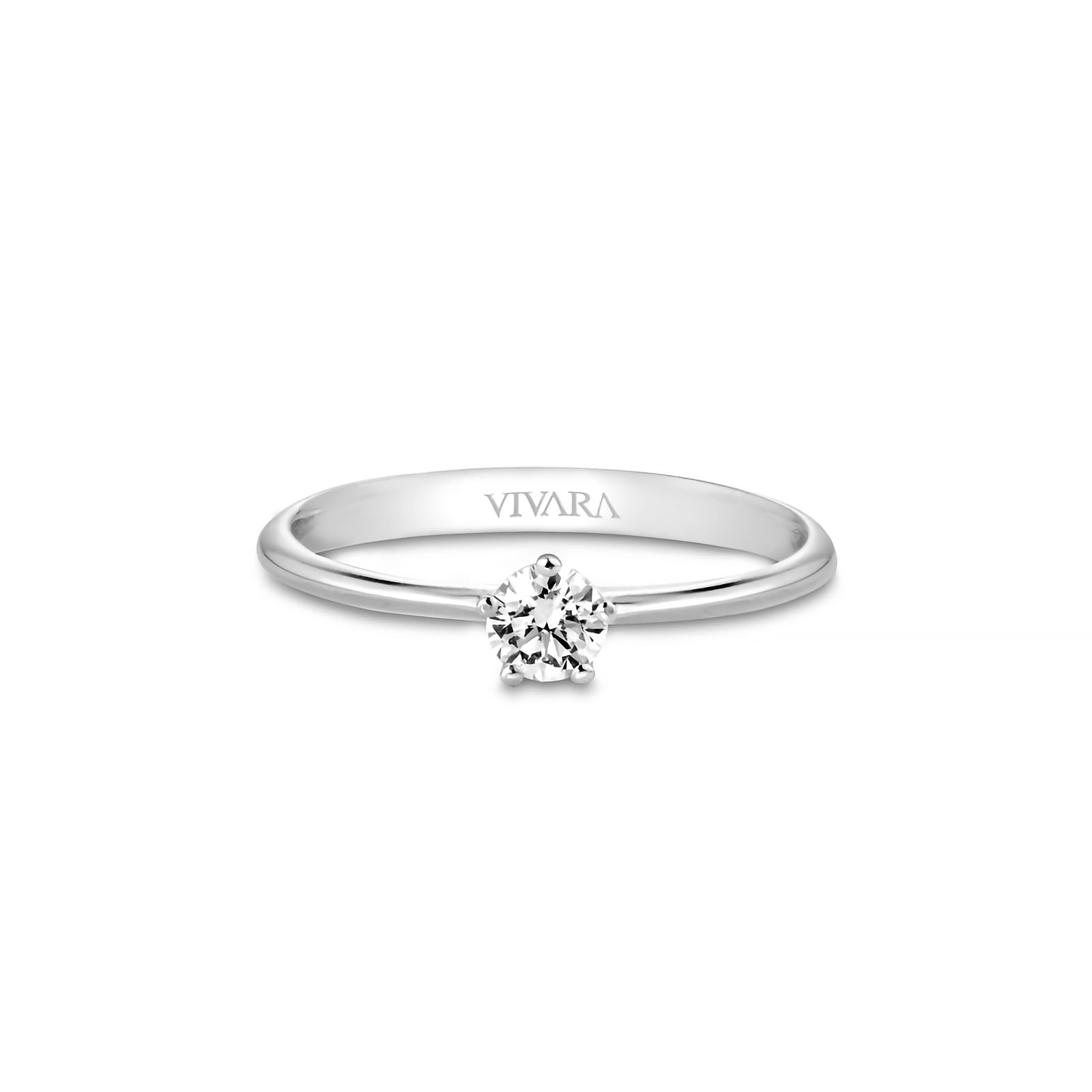Anel Solitário Cielo em Ouro Branco 18k com Diamante de Laboratório 0,20 ct