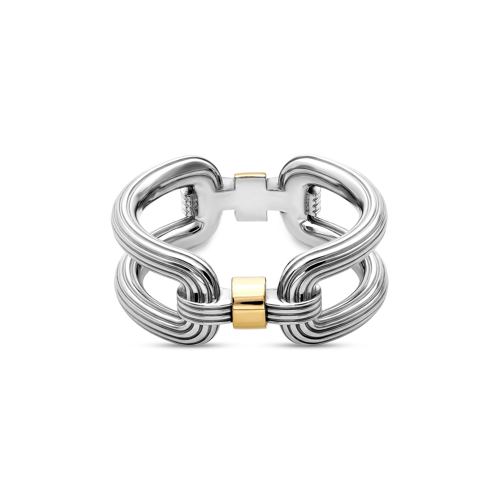 Anel Nexus em Prata 925 e Ouro Amarelo 18K