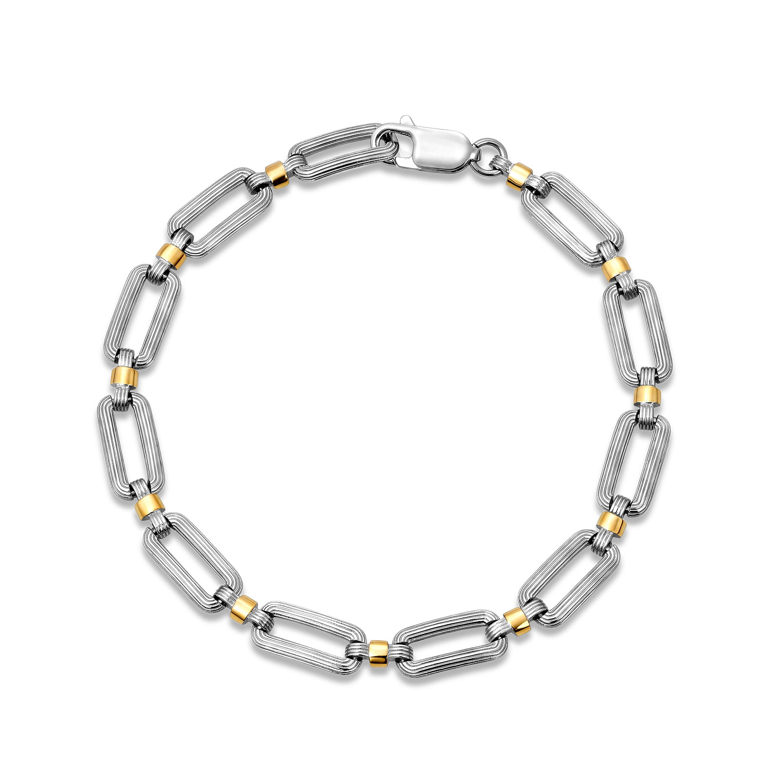 Pulseira Nexus em Prata 925 e Ouro Amarelo 18K