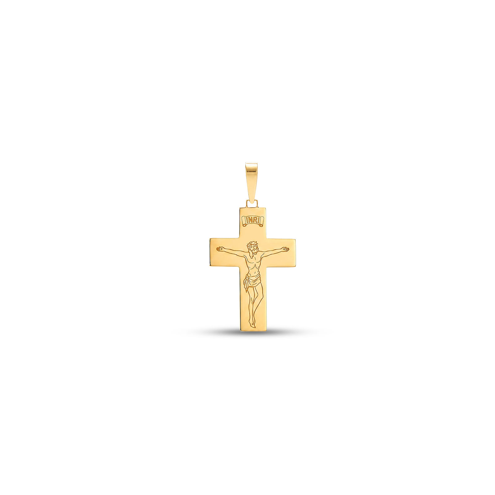 Pingente Cruz com Oração em Ouro Amarelo 18K, 30 mm