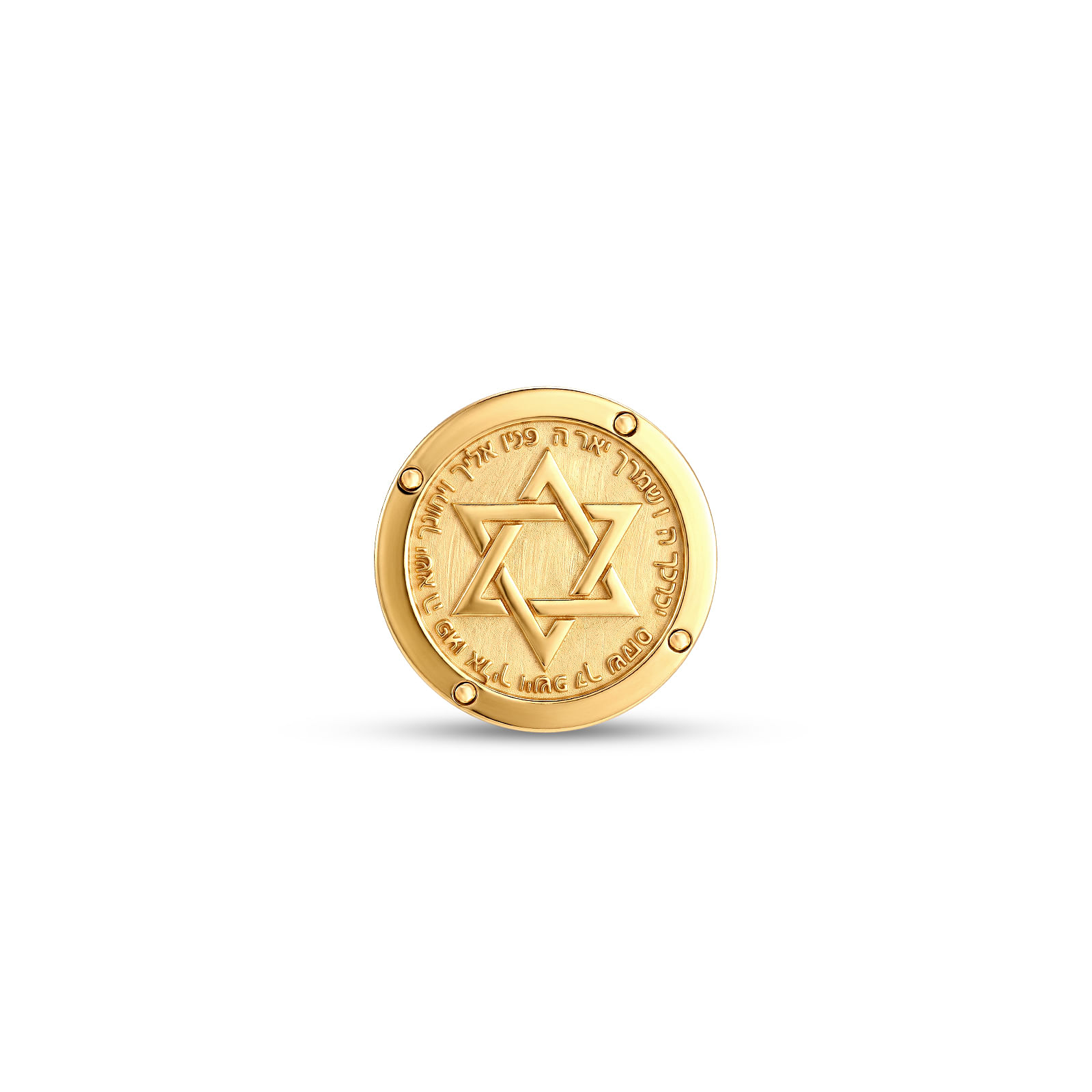 Pingente Medalha Estrela de Davi em Ouro Amarelo 18K