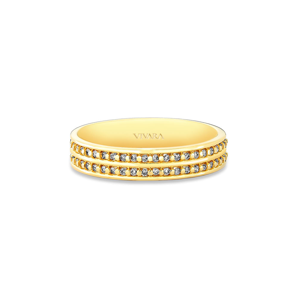 Aliança Always Ouro Amarelo 18k com Diamantes 0,16ct, 5mm