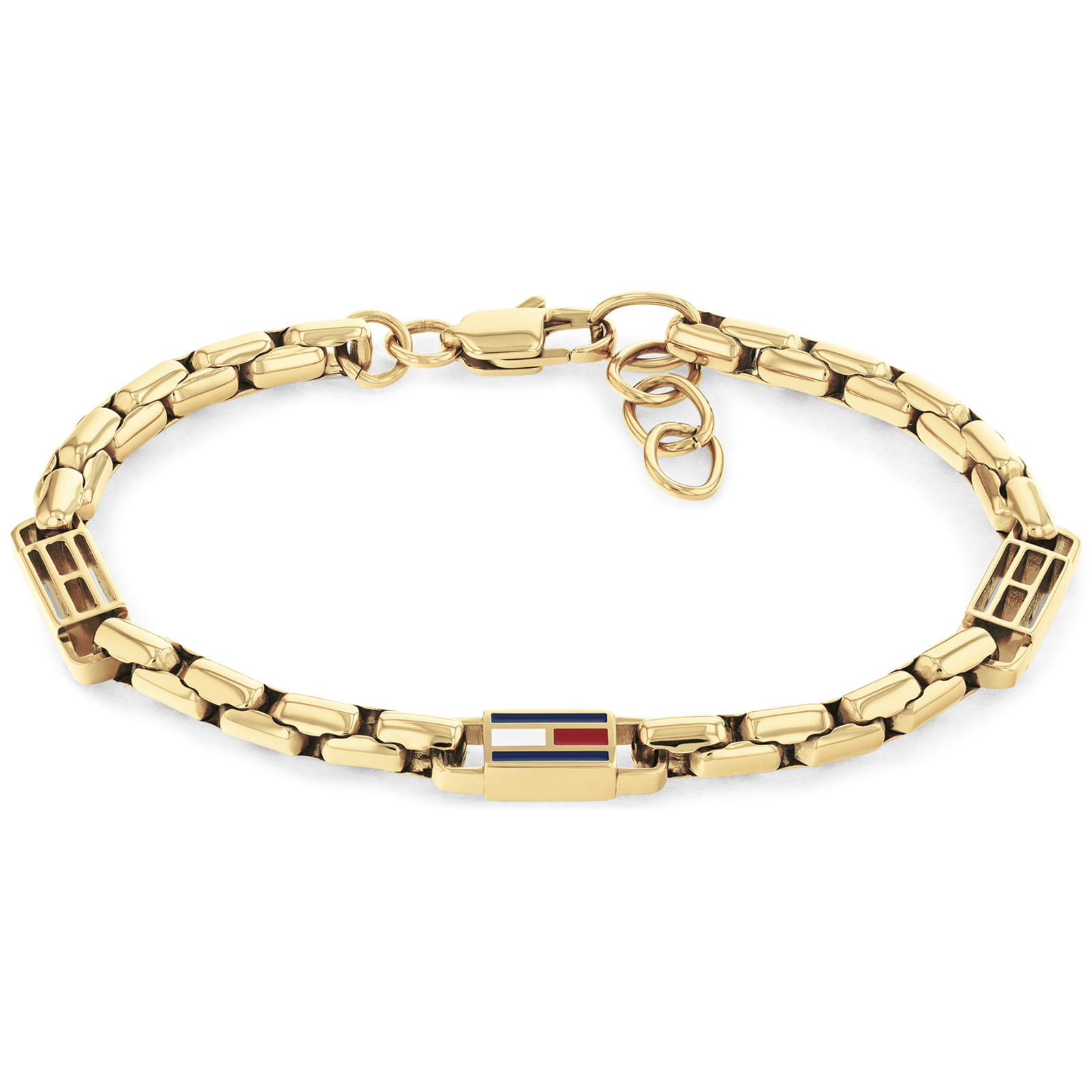 Pulseira Tommy Hilfiger 3D Flag Metal em Aço Dourado 2790675