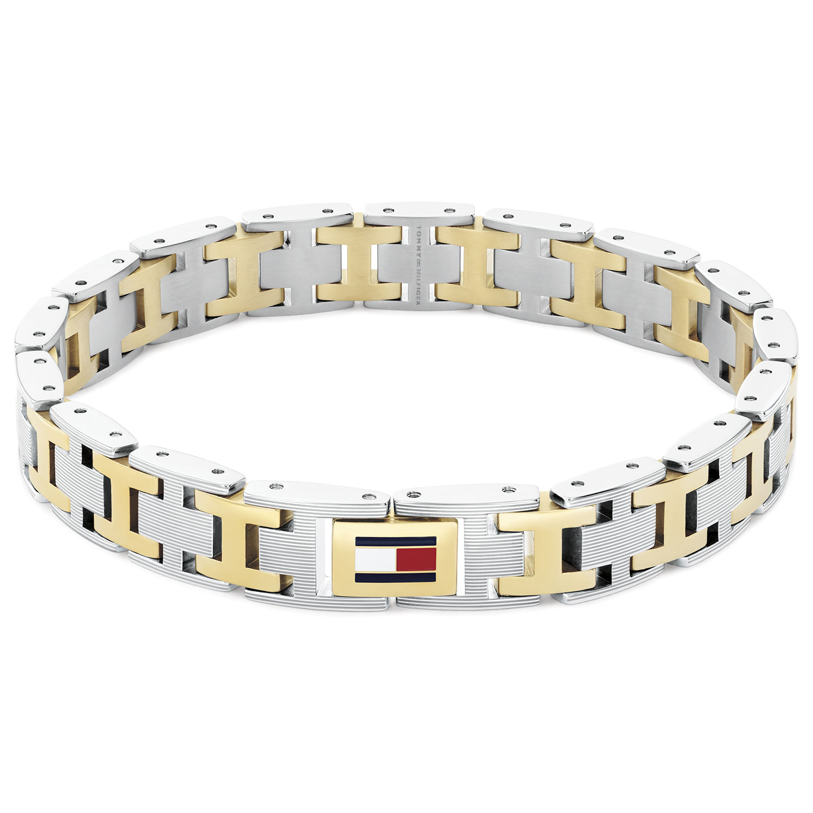 Pulseira Tommy Hilfiger H-Link em Aço Prateado e Dourado 2790683