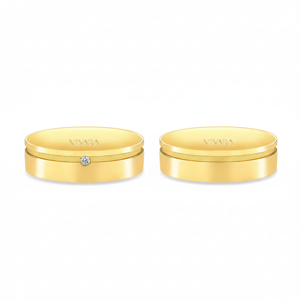 Conjunto Alianças Valentines Ouro amarelo 18k, 6mm