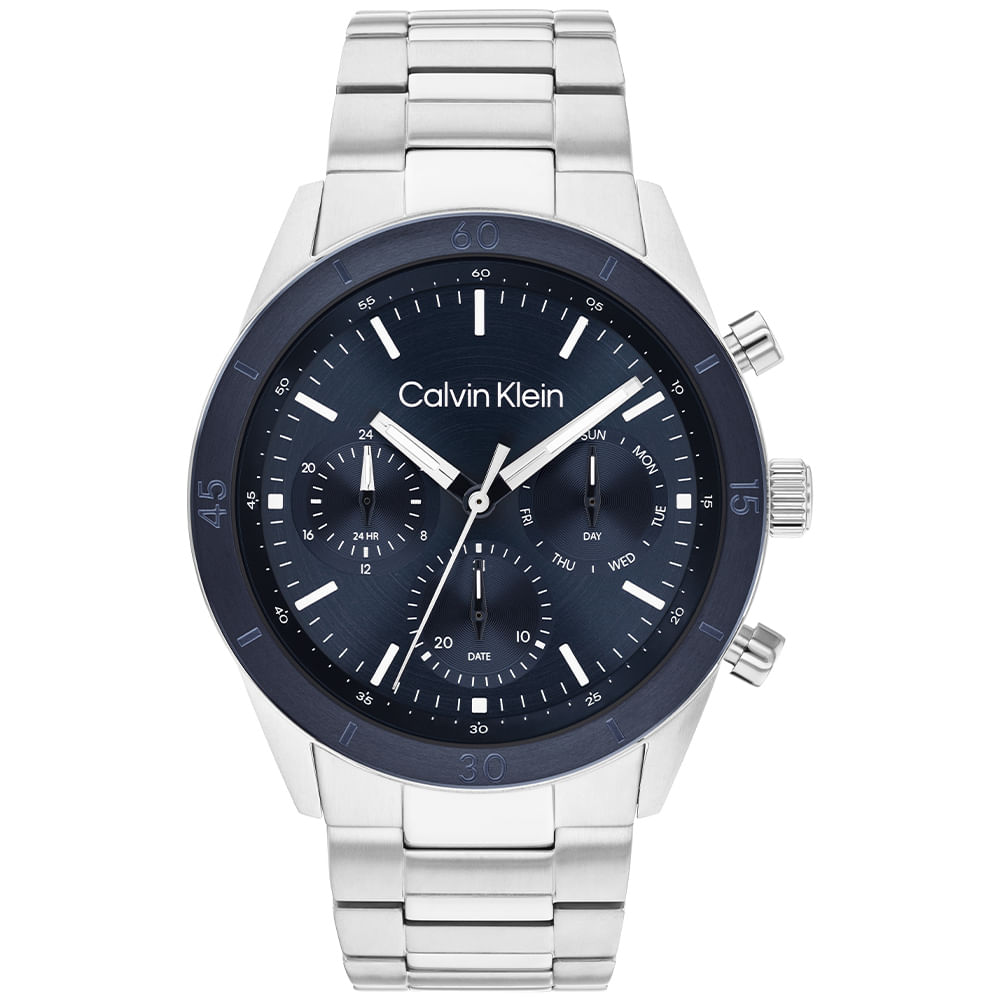 Relógio Calvin Klein CK Performance Masculino em Aço Prateado 25200556