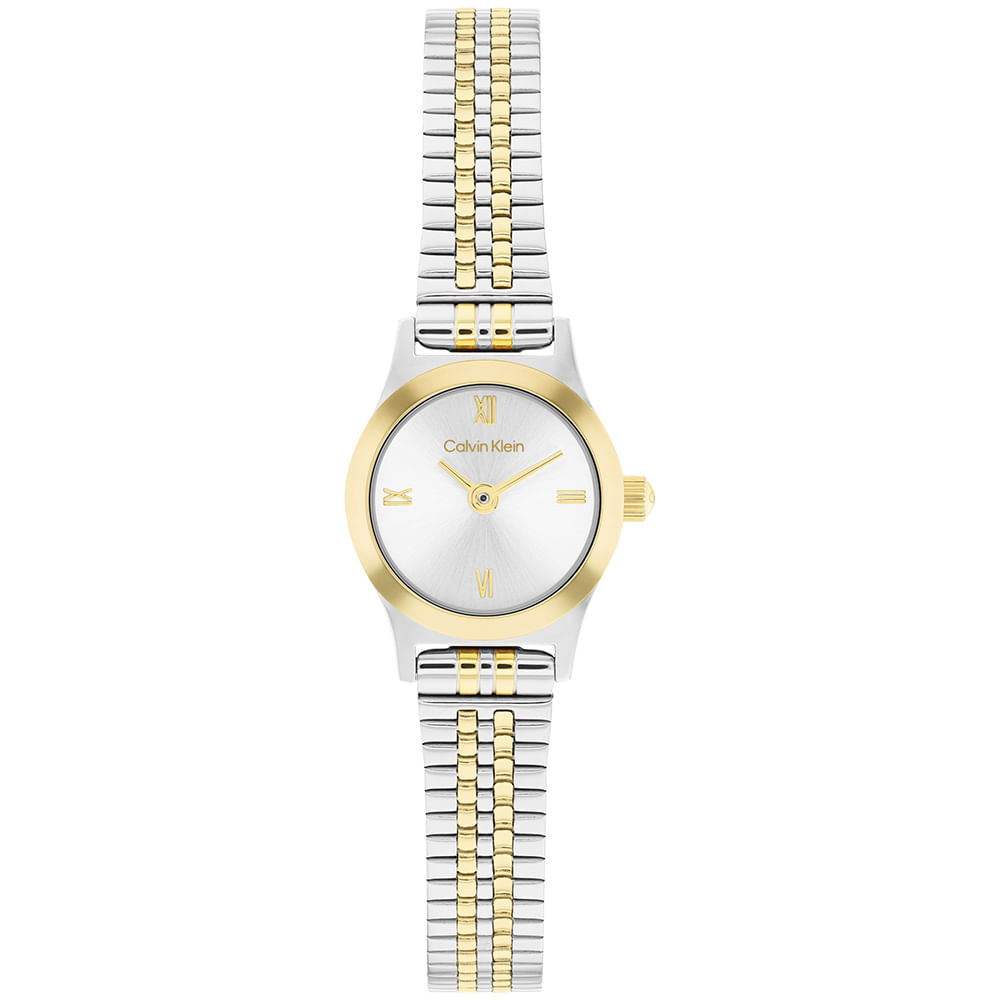 Relógio Calvin Klein CK Contemporary Feminino em Aço Prateado e Dourado 25100207