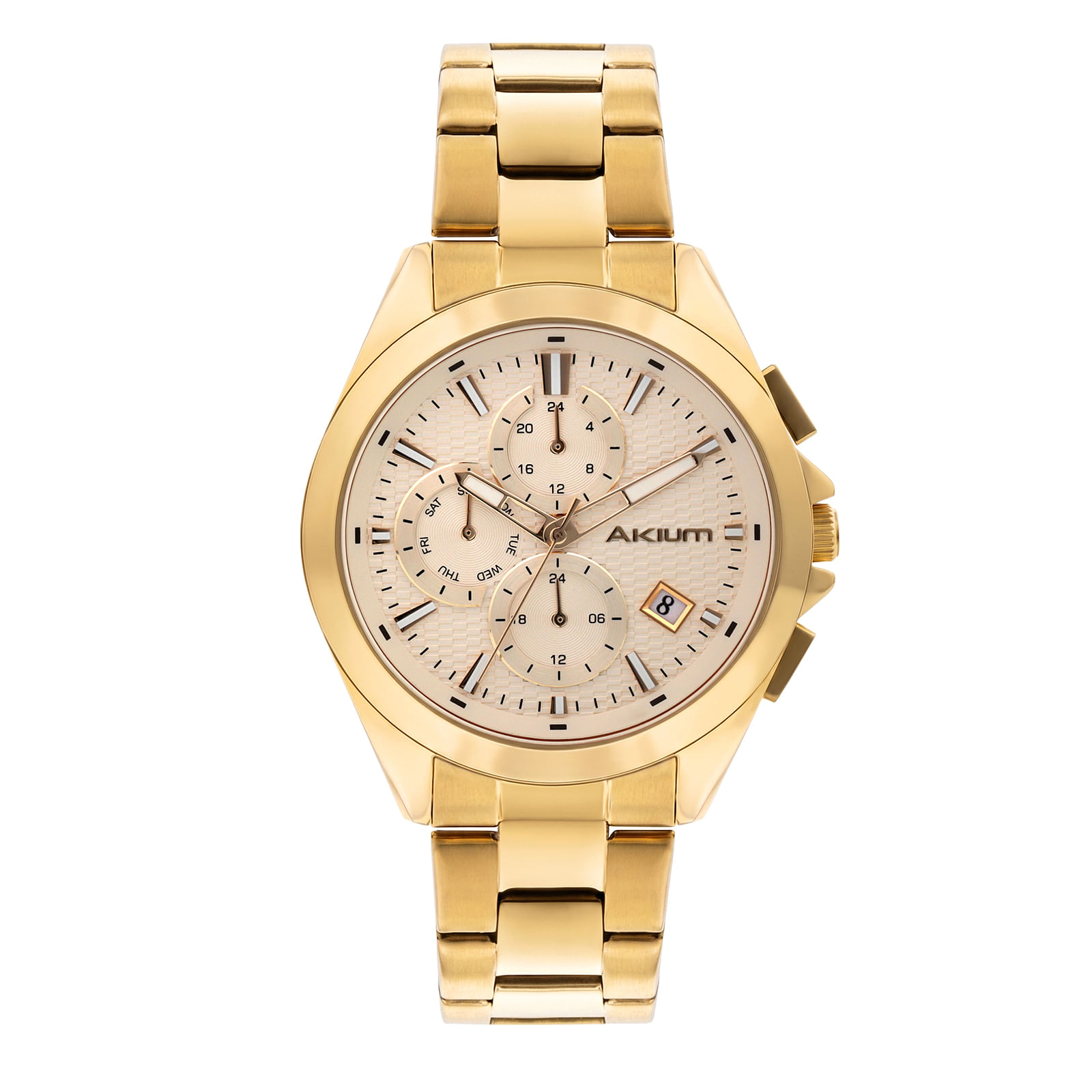 Relógio Akium Masculino em Aço Dourado