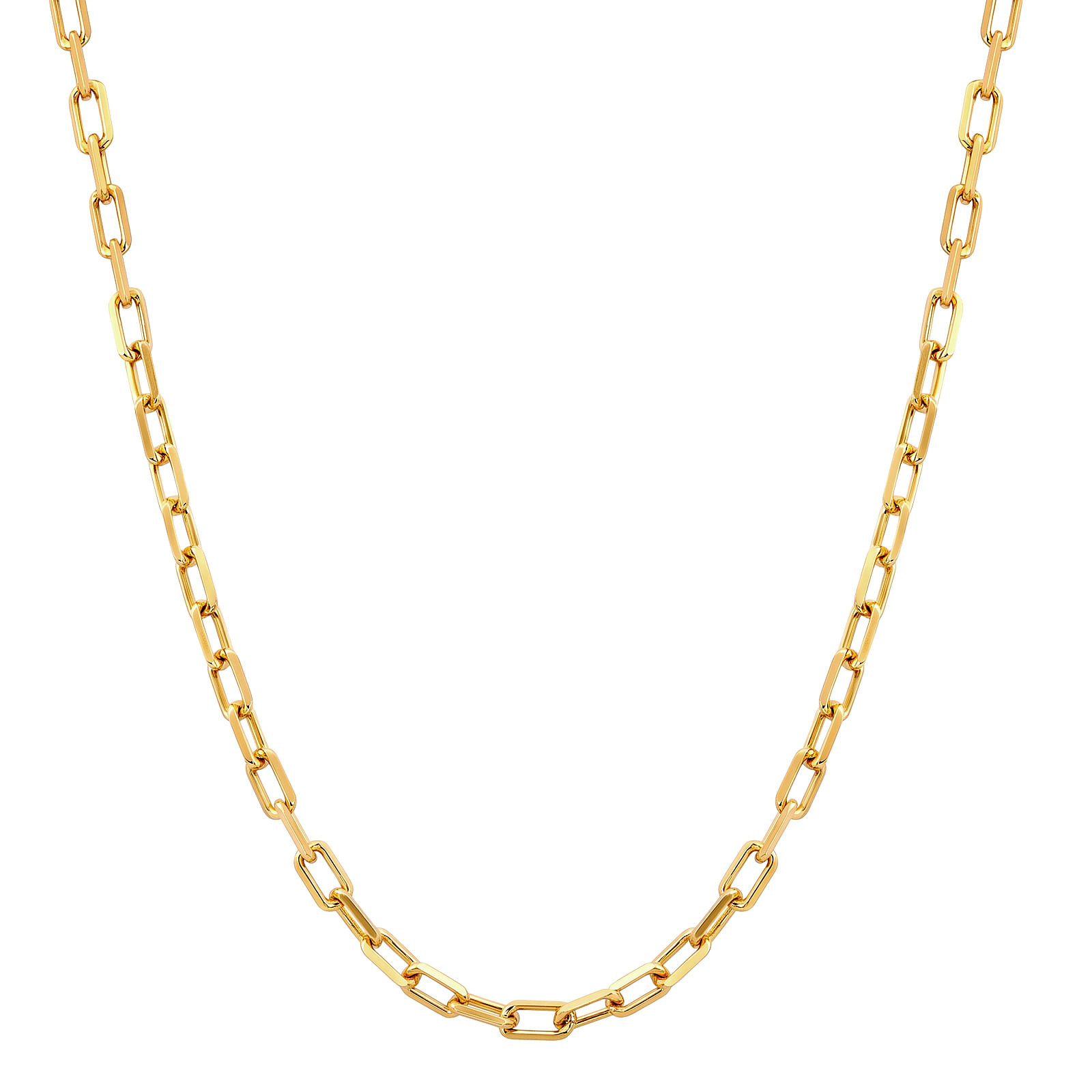 Corrente Life Veneziana Alongada em Prata 925 com Banho de Ouro Amarelo, 45cm
