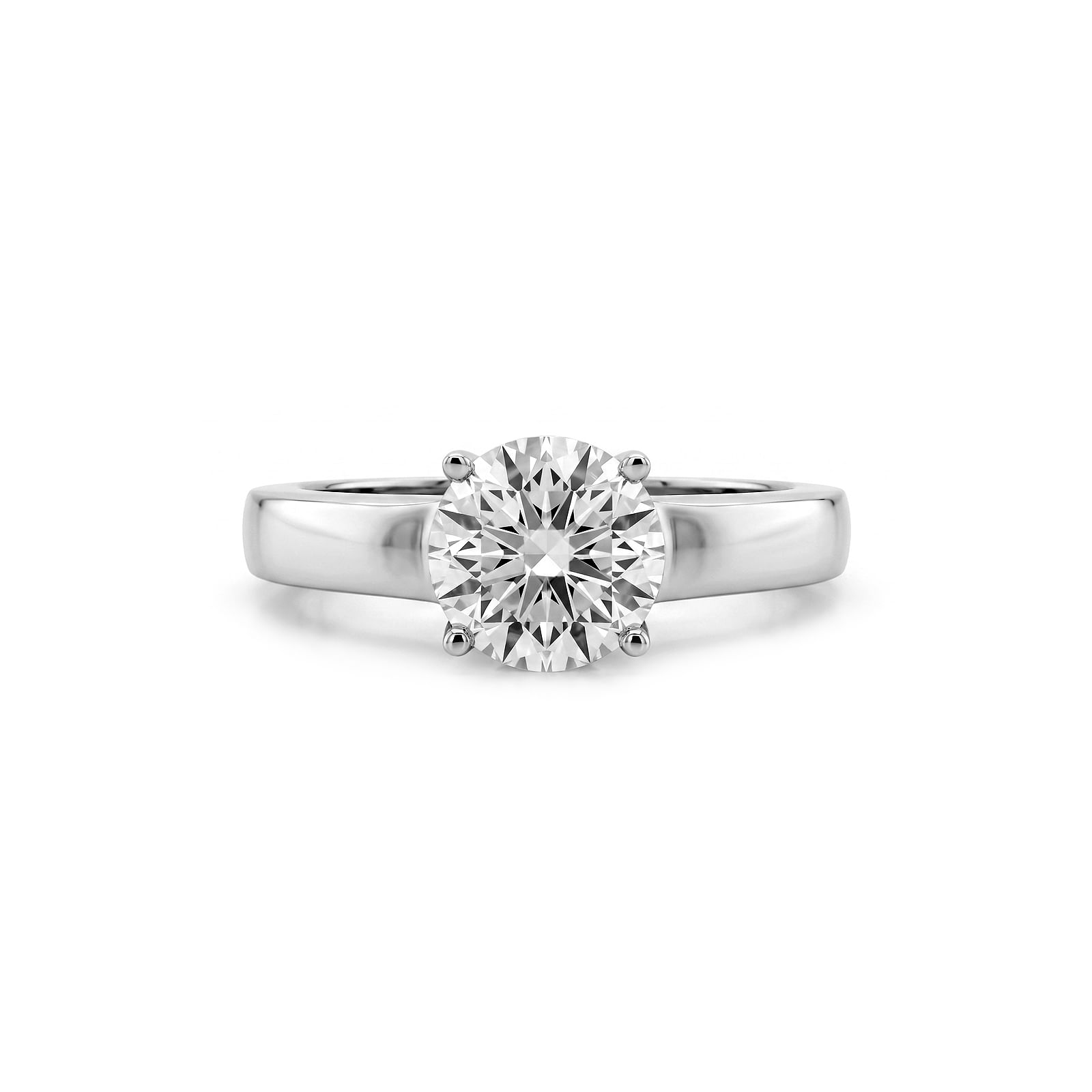 Anel Solitário Forever em Ouro Branco 18k com Diamante 1 ct