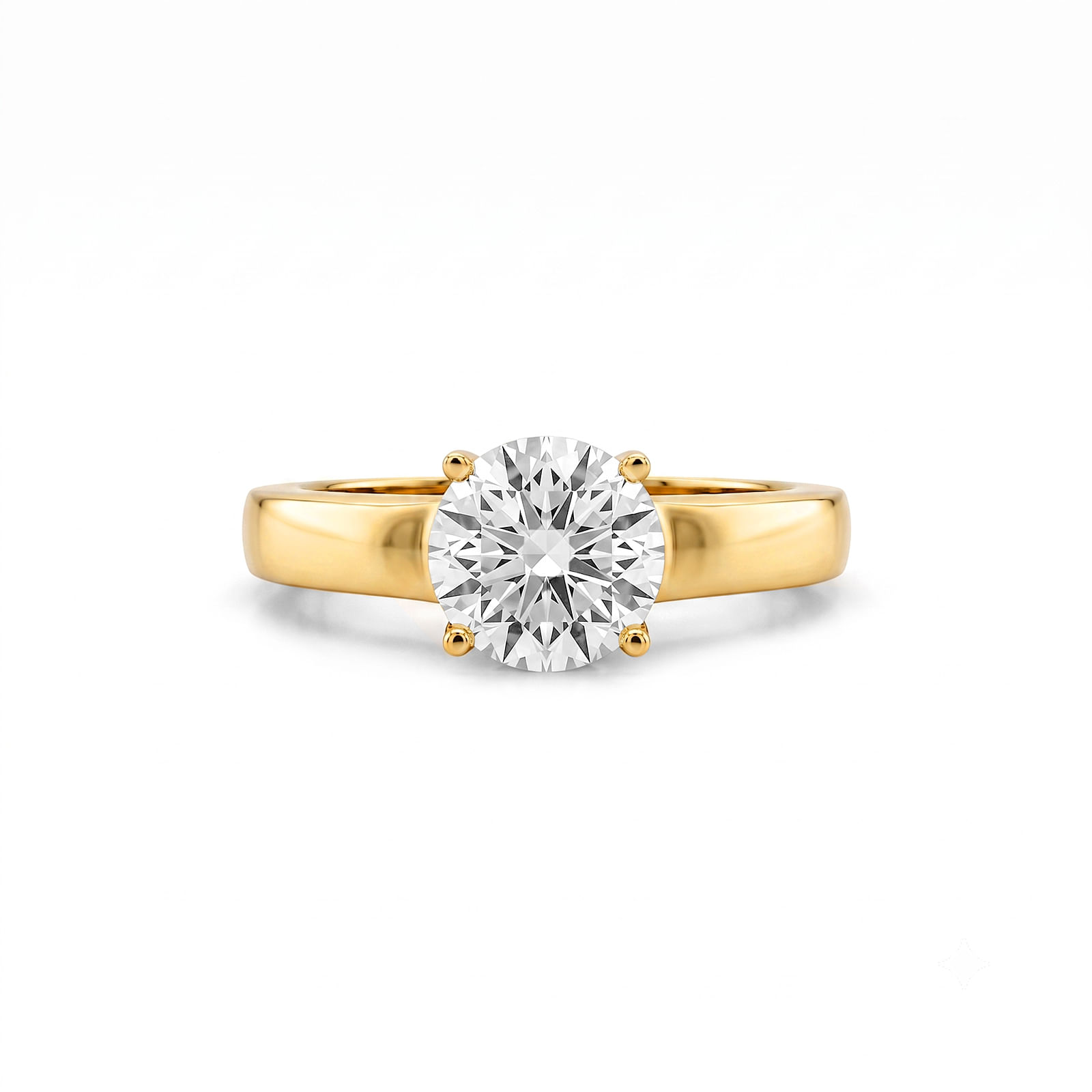 Anel Solitário Forever em Ouro Amarelo 18k com Diamante 1 ct