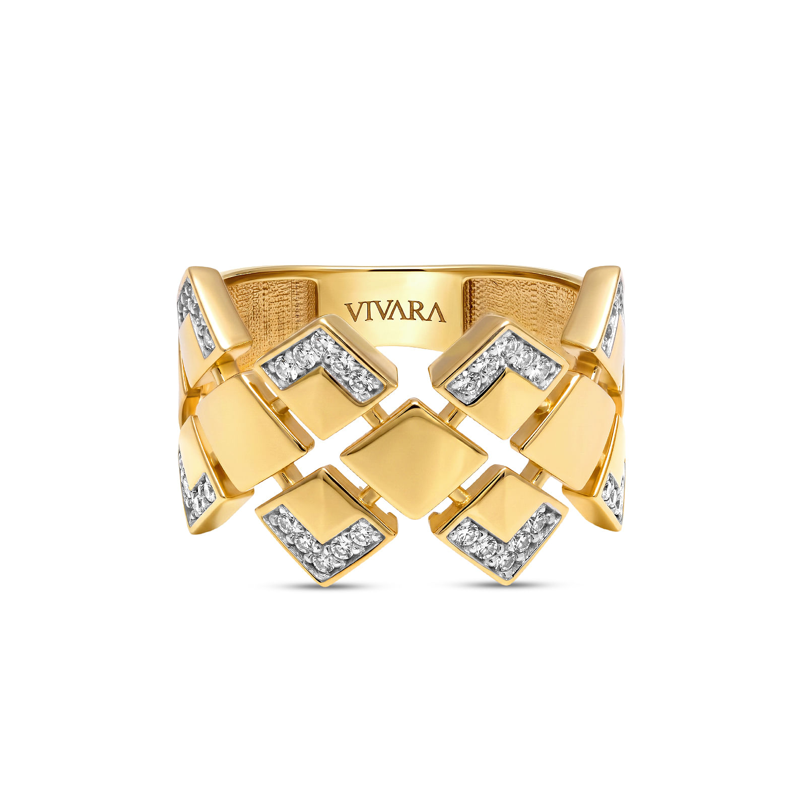 Anel Conjunto Especial em Ouro Amarelo 18k com Diamantes, 0,20ct