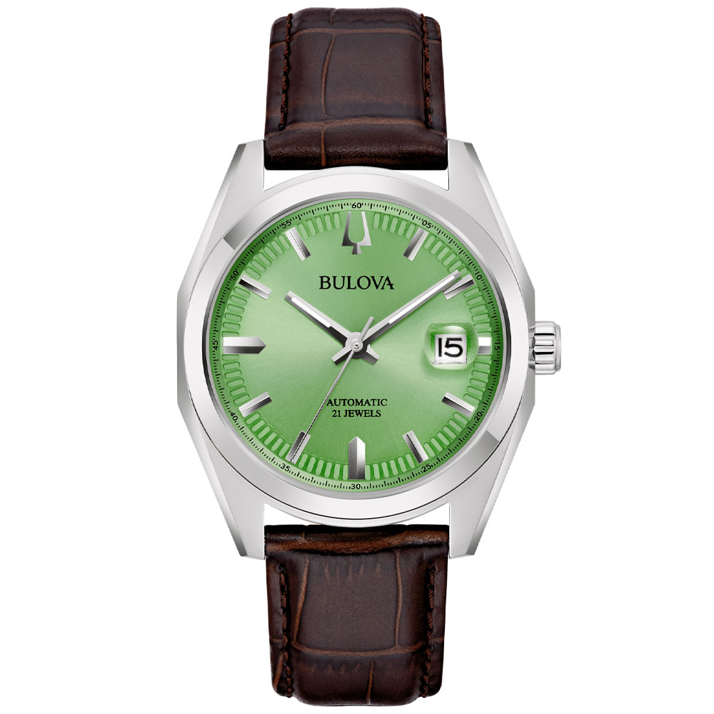 Relógio Bulova Surveyor Masculino em Couro Marrom 96B427N