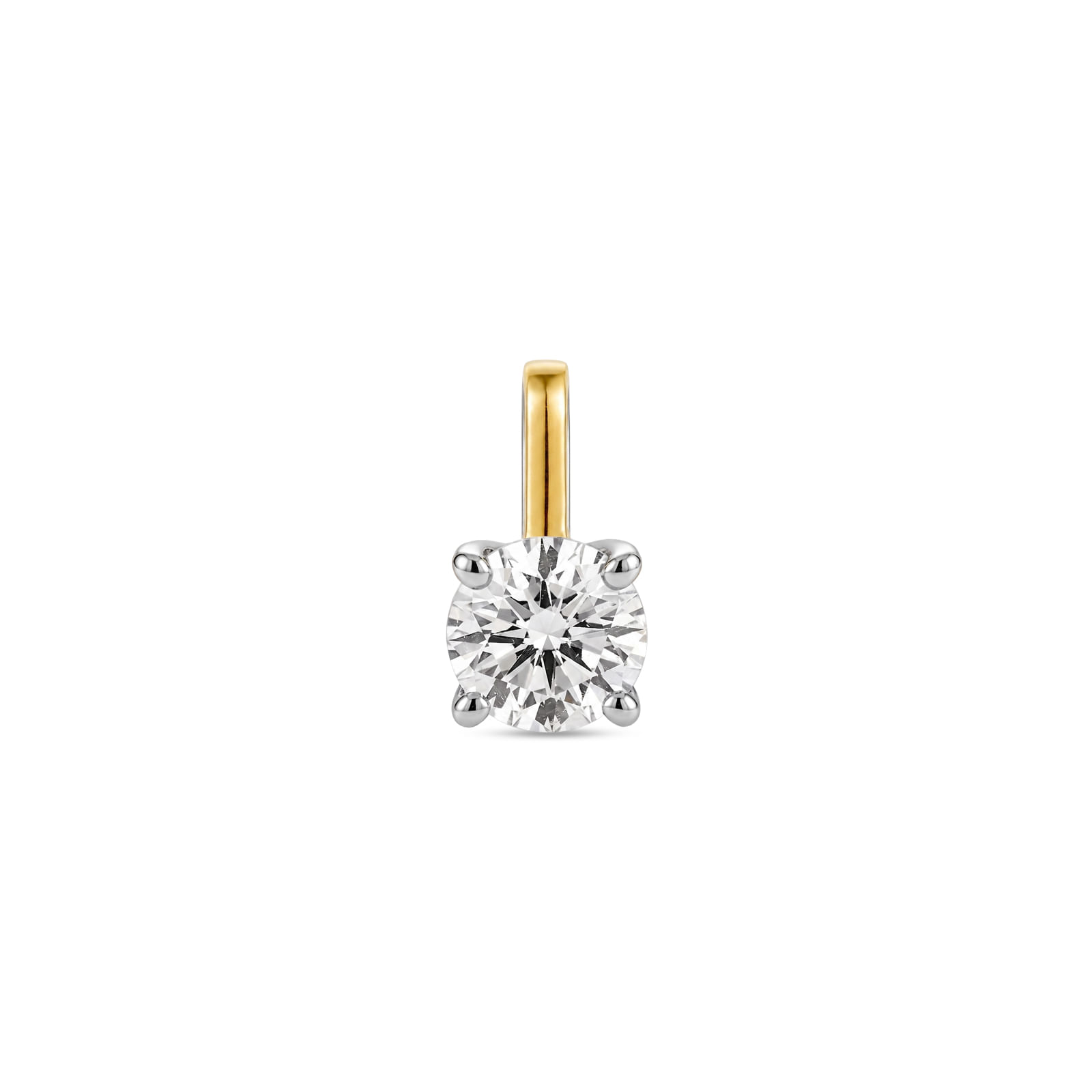 Pingente Lume em Prata 925 e Ouro Amarelo 18k com Diamante de Laboratório 0,26 ct