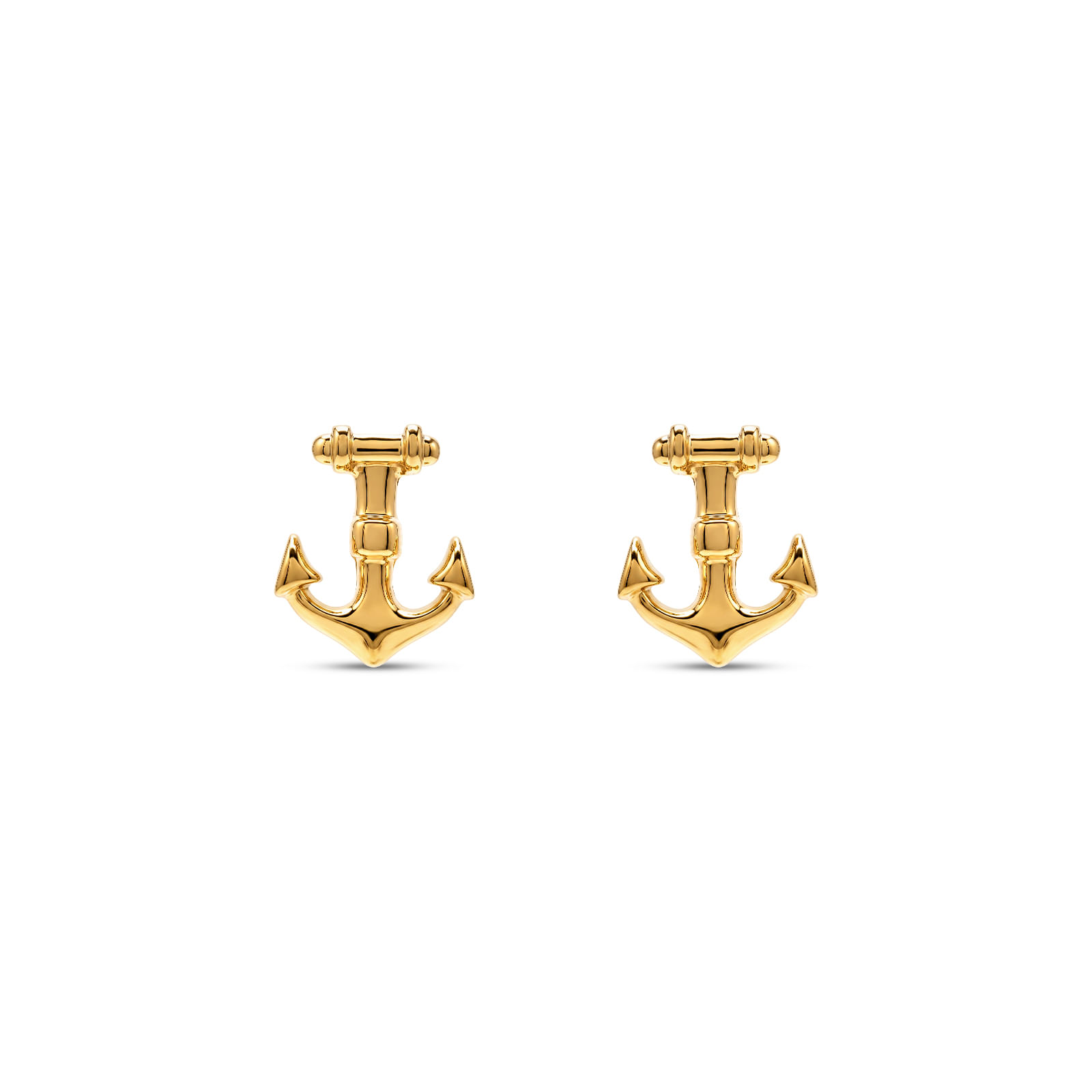 Brinco Life Summer Ancora em Prata 925 com Banho de Ouro Amarelo 18k