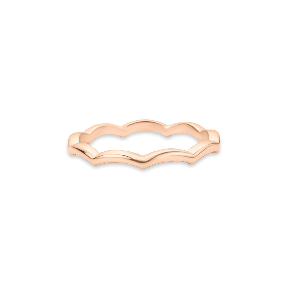 Anel Life Ondas em Liga Rosé com Banho de Ouro Rosé 18k