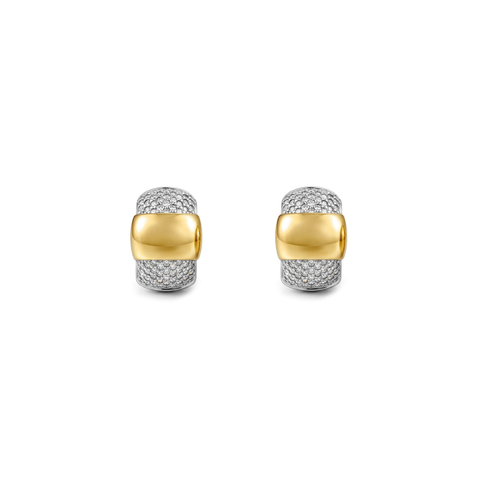 Brinco Santorini em Prata 925 e Ouro Amarelo 18k com Diamantes 0,55 ct
