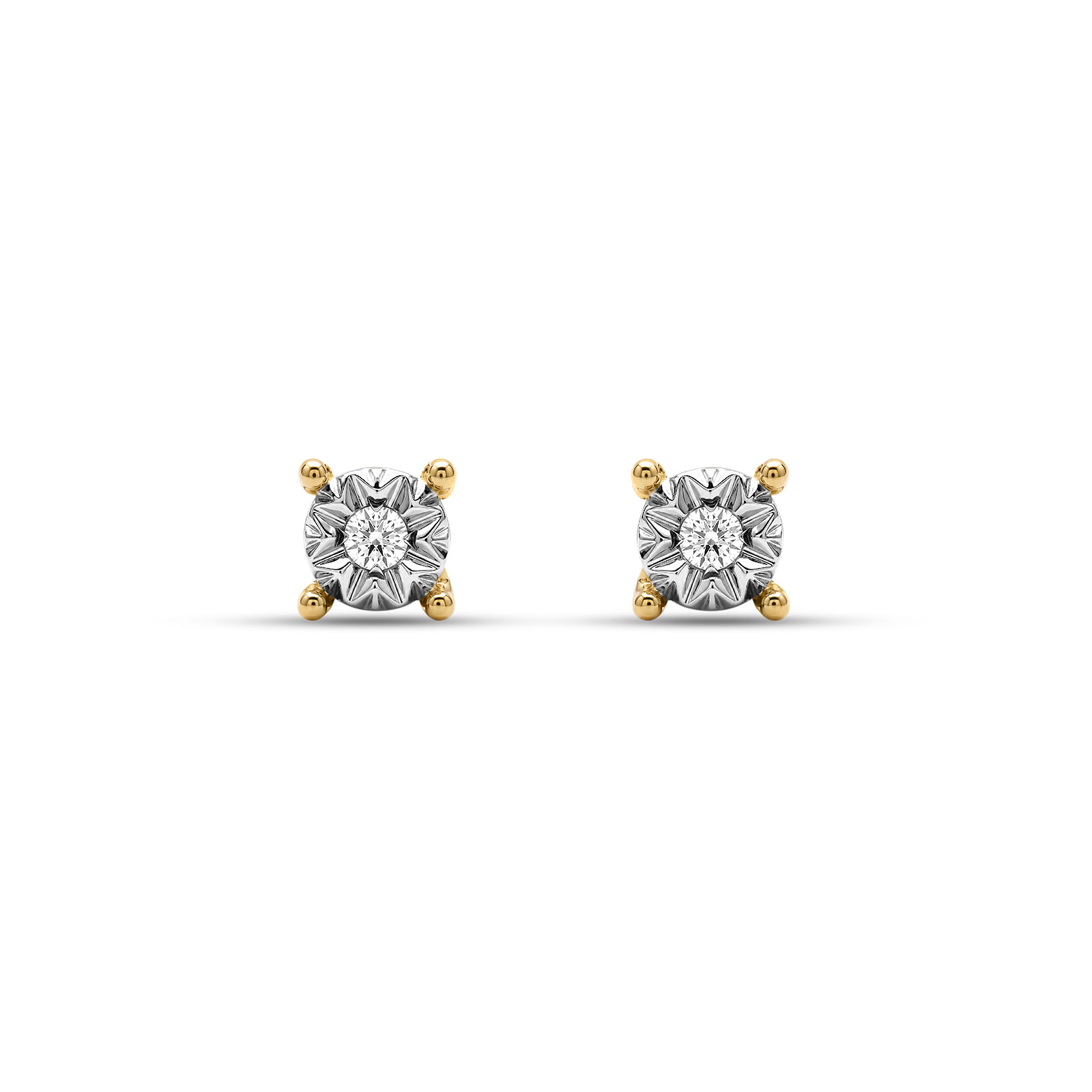 Brinco Solitário Illusion em Ouro Amarelo 18k com Diamante de 0,020ct
