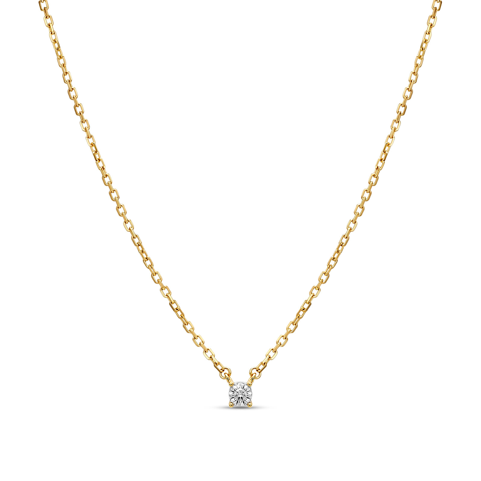 Colar Solitário Illusion em Ouro Amarelo 18k com Diamante de 0,005ct