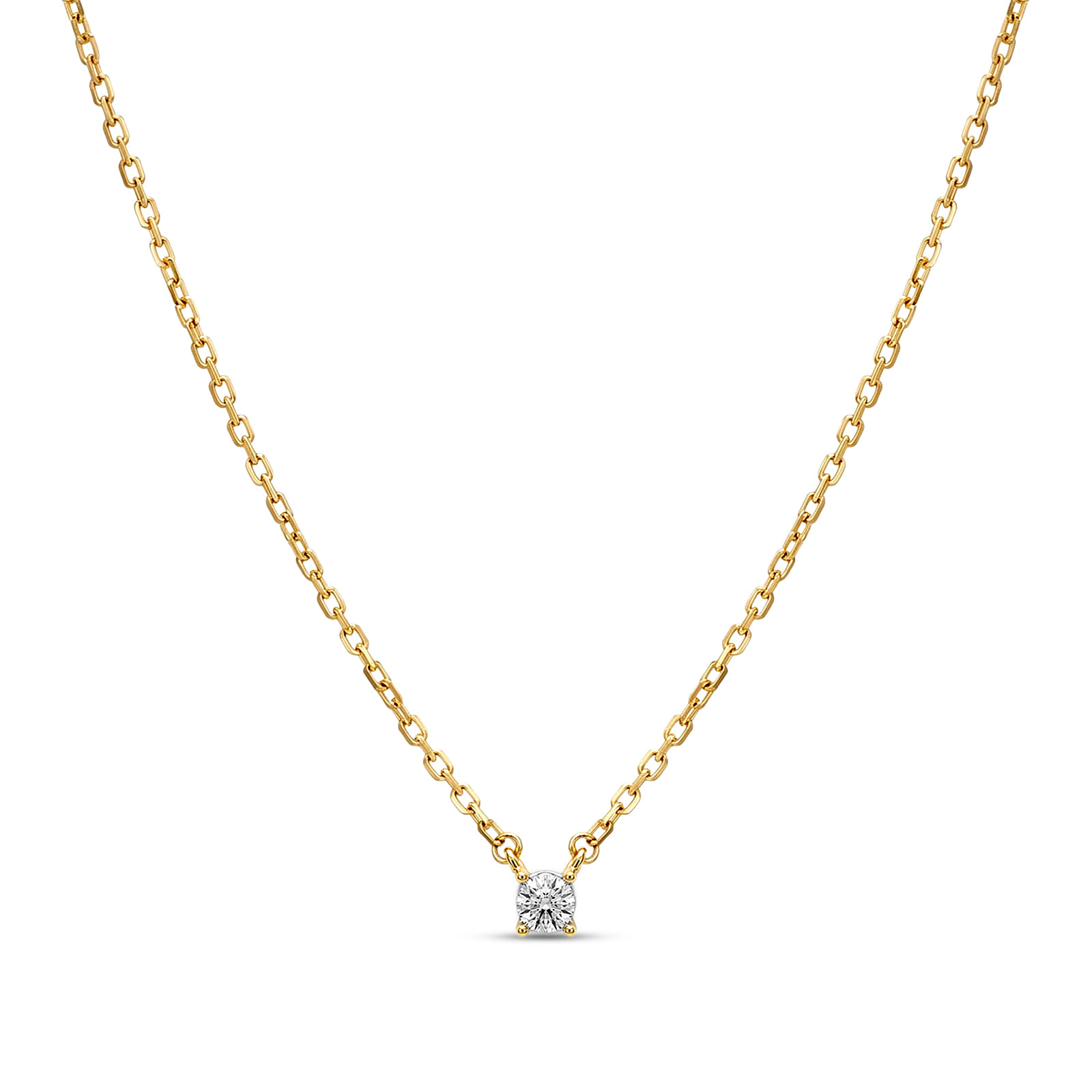 Colar Solitário Illusion em Ouro Amarelo 18k com Diamante de 0,015ct