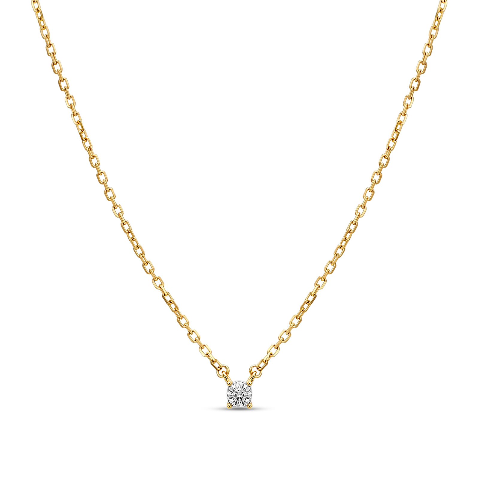 Colar Solitário Illusion em Ouro Amarelo 18k com Diamante de 0,010ct