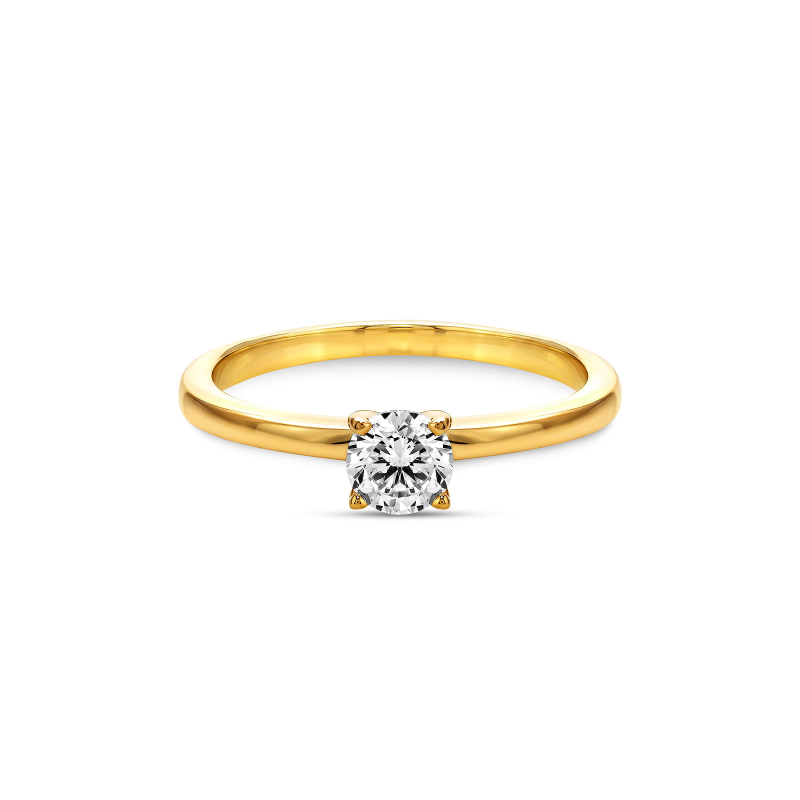 Anel Solitário Classic em Ouro Amarelo 18k com Diamante 0,50 ct