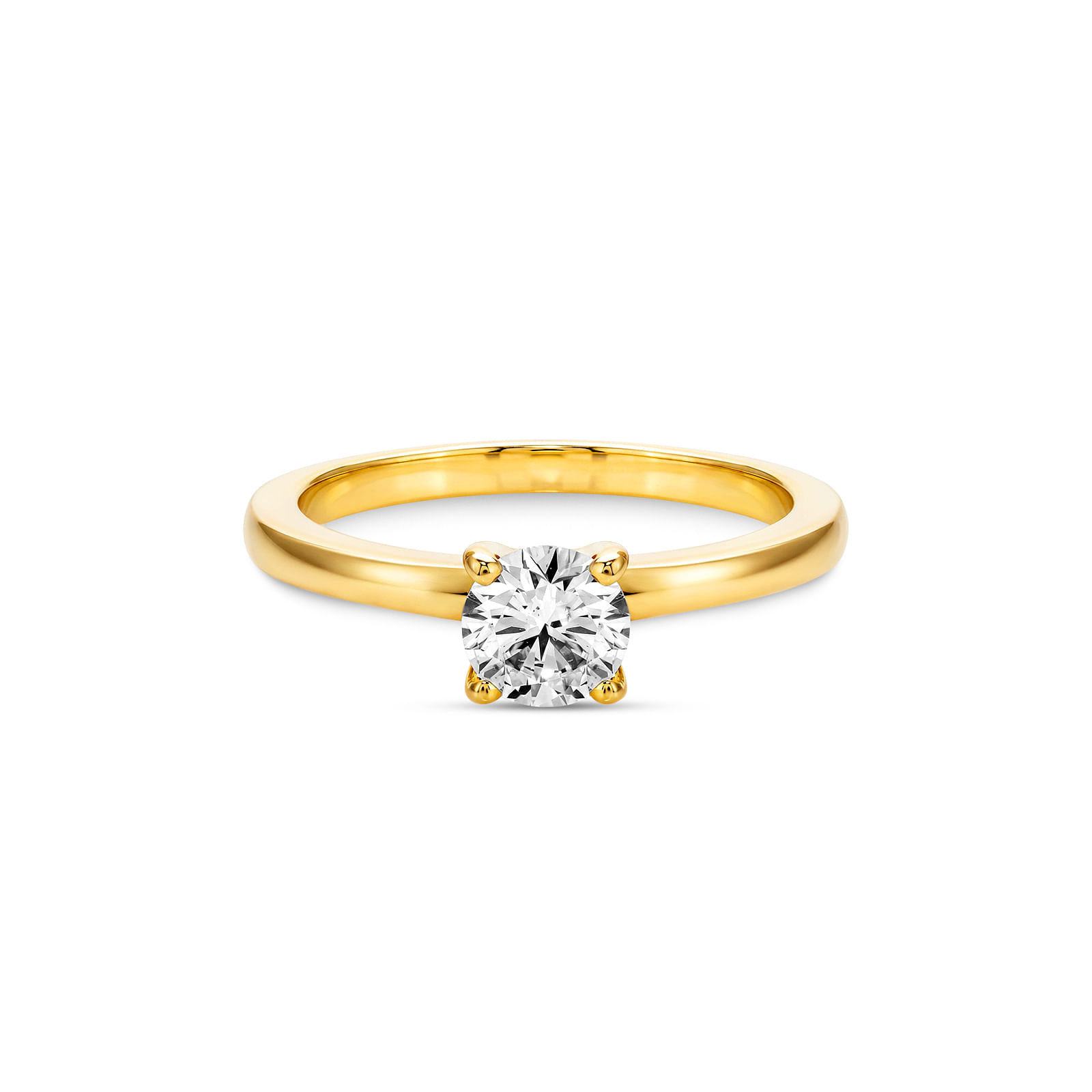 Anel Solitário Classic em Ouro Amarelo 18k com Diamante 0,60 ct