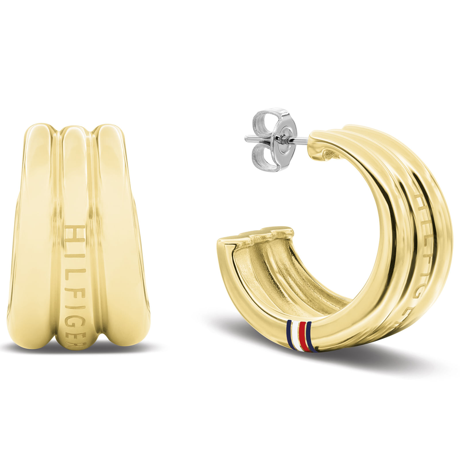 Brincos Tommy Hilfiger Puffy em Aço Dourado 2781071
