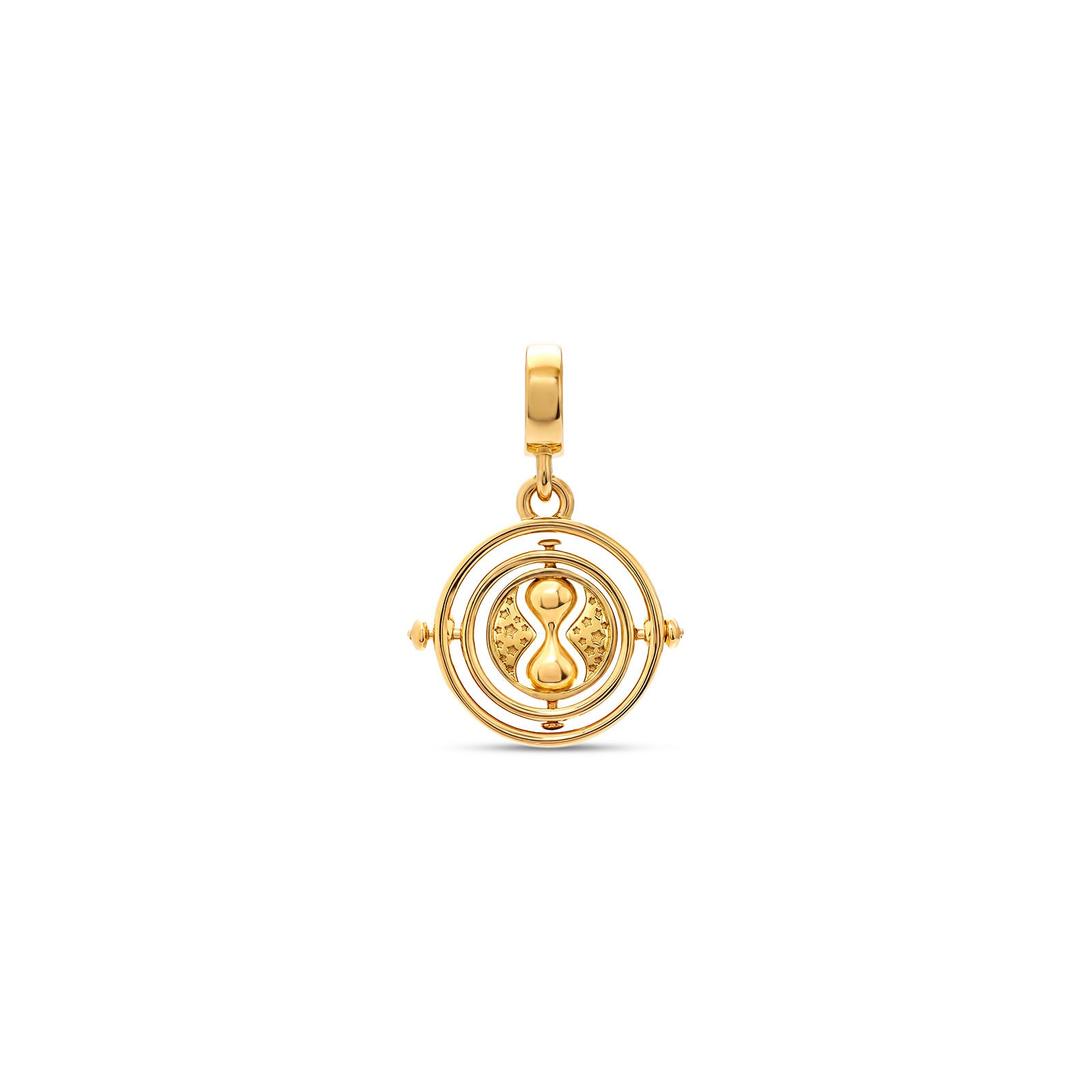 Pingente Life Harry Potter Vira Tempo em Prata 925 com Banho de Ouro Amarelo 18k