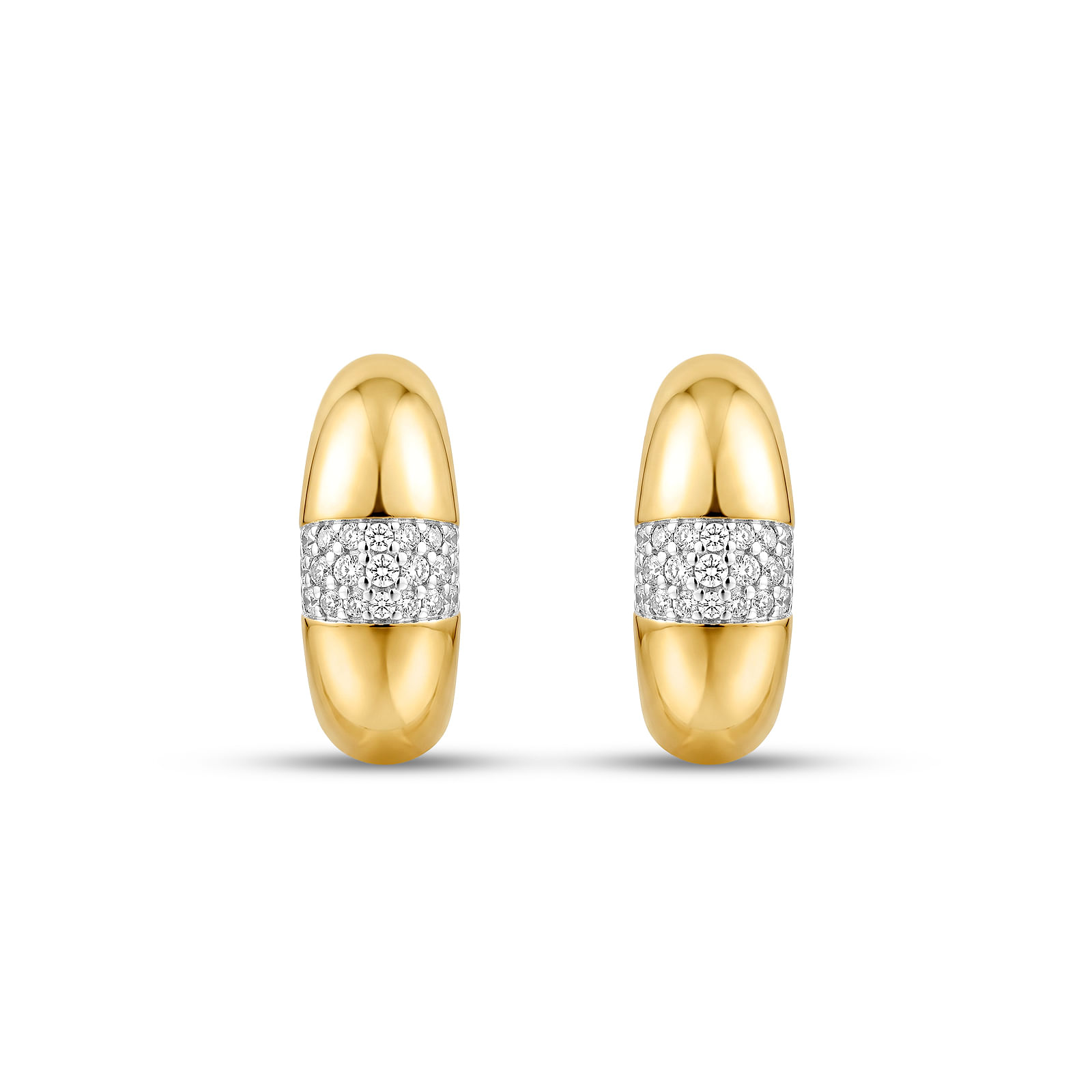 Brinco Mykonos em Prata 925 e Ouro Amarelo 18k com Diamantes 0,17 ct