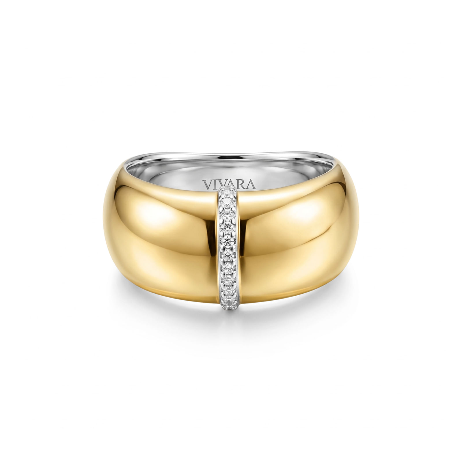 Anel Santorini em Prata 925 e Ouro Amarelo 18k com Diamantes 0,05 ct