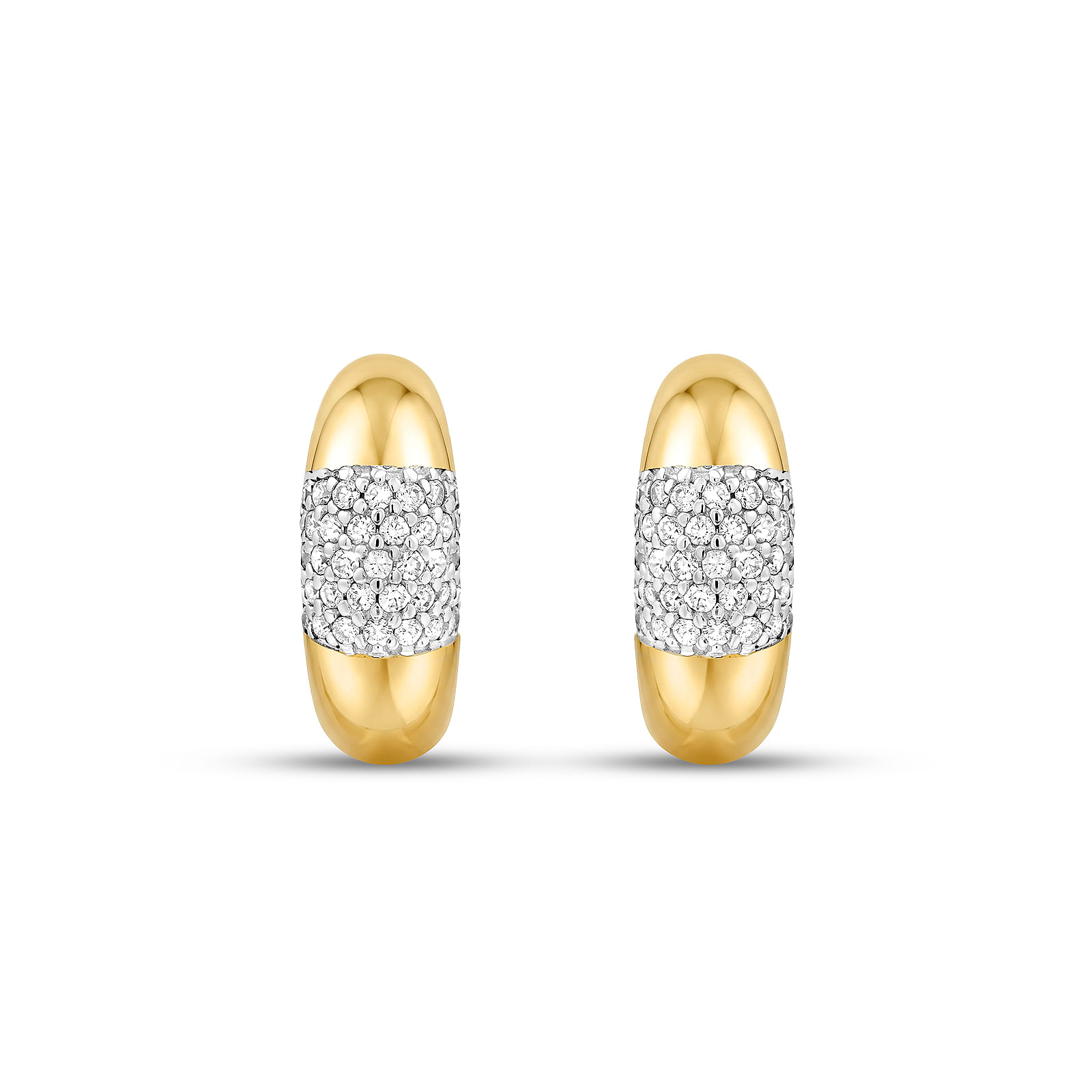 Argola Mykonos em Prata 925 e Ouro Amarelo 18k com Diamantes 0,33ct, 15,6mm