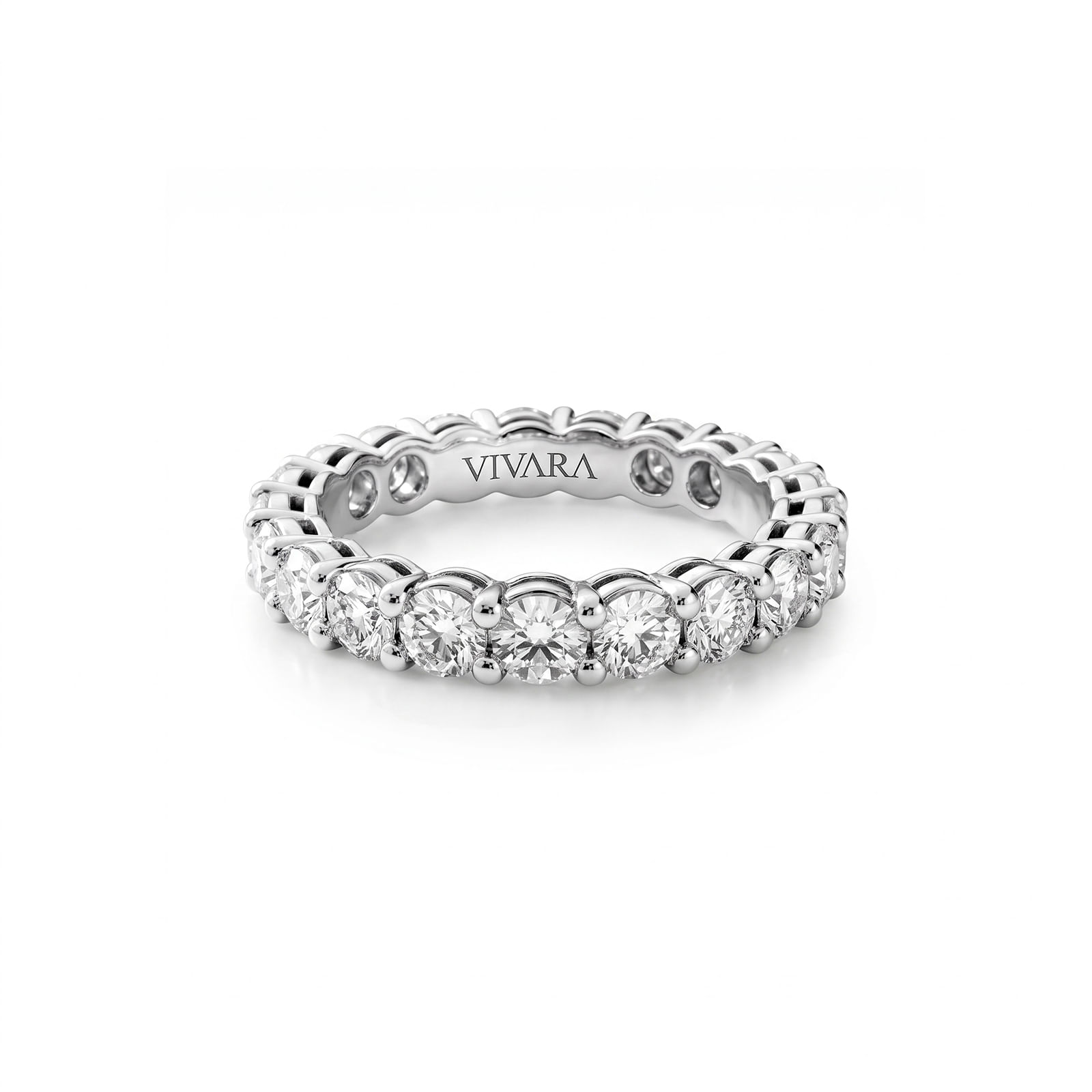 Aliança Inteira Eternity em Ouro Branco 18k com Diamantes, 2,10ct, 3,5mm