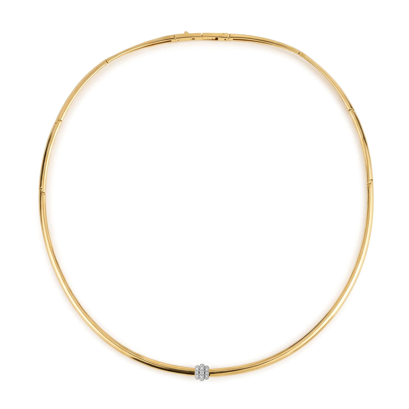 Colar Ópera em Ouro Amarelo 18k com Diamantes, 40cm