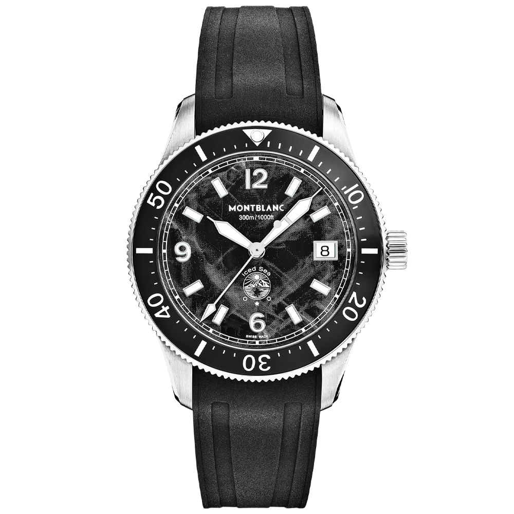 Relógio Montblanc Iced Sea Automático Masculino em Borracha Preta 136542