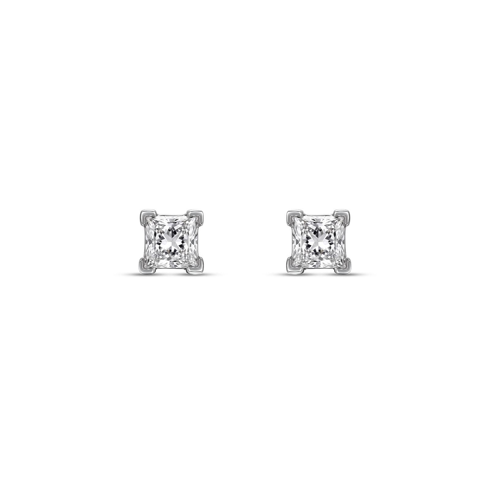 Brinco Solitário Cielo em Ouro Branco 18k com Diamante de Laboratório, 0,4ct