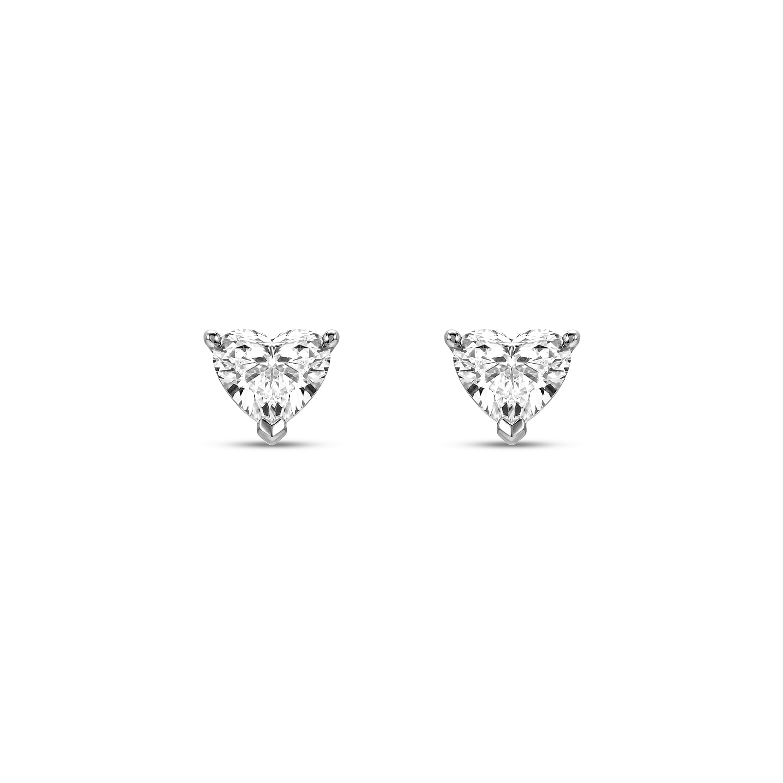 Brinco Solitário Coração Cielo em Ouro Branco 18k com Diamante de Laboratório, 0,6ct