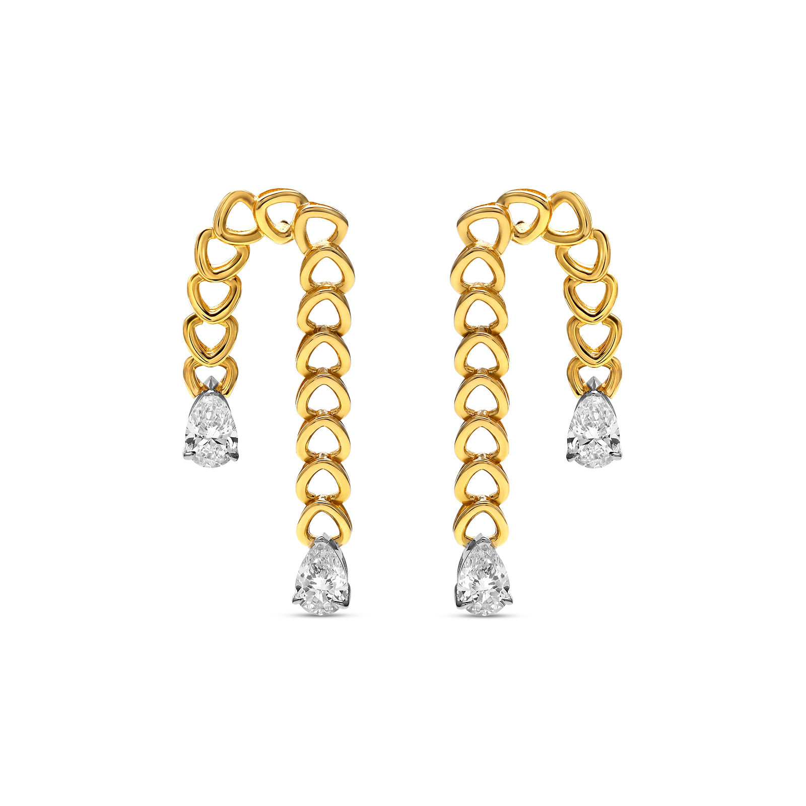 Brinco DNA em Ouro Amarelo 18k e Diamante de Laboratorio 2ct