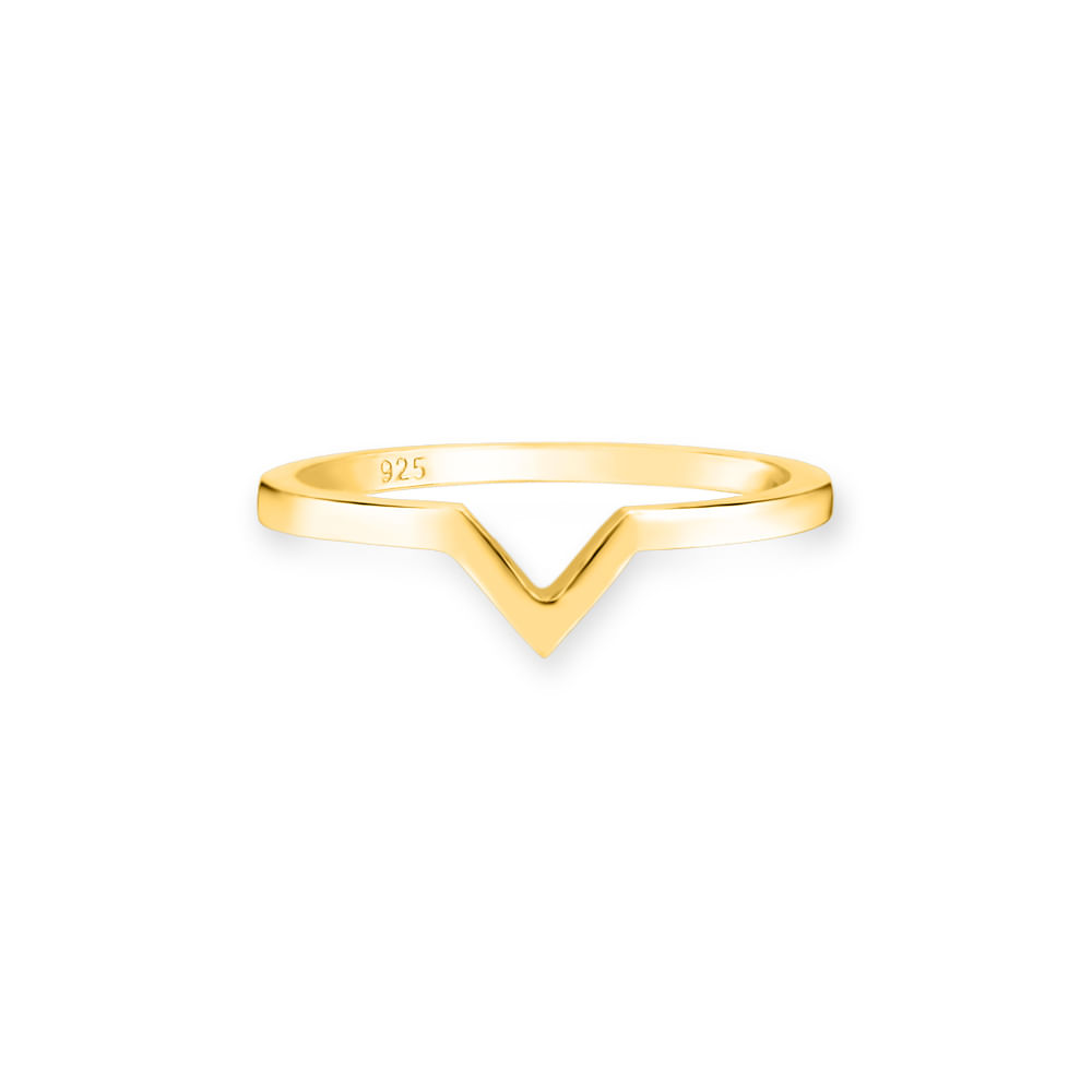 Anel Life V em Prata 925 com Banho de Ouro Amarelo 18k — foto 2