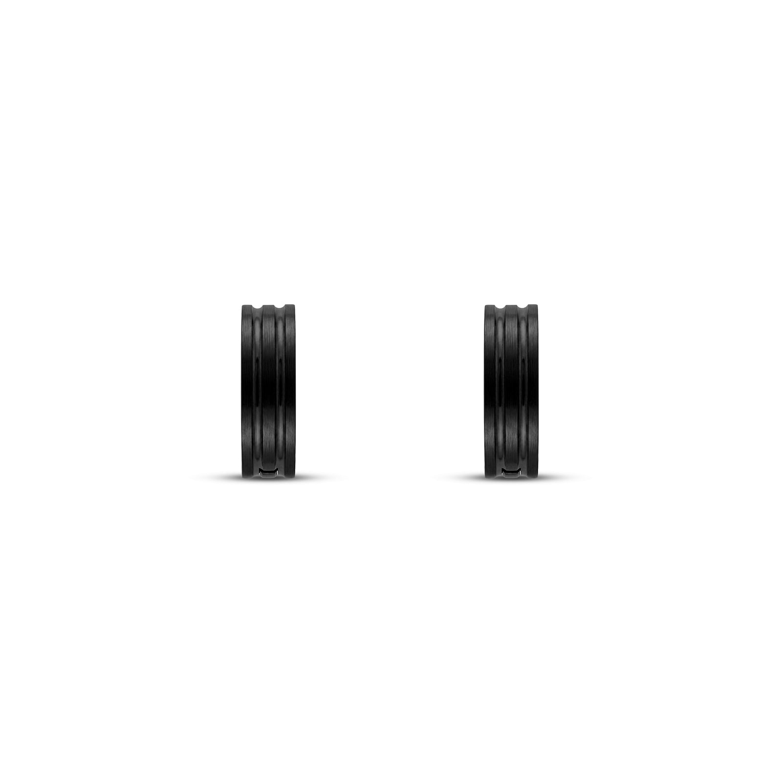 Argola Life Masculina Textura Aço Preto, 13mm — foto 2