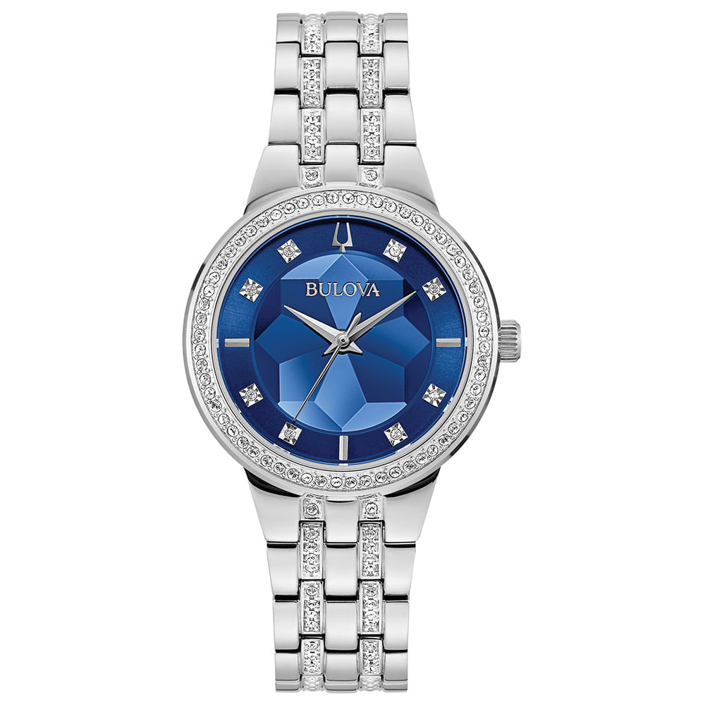 Relógio Bulova Crystals Feminino em Aço Prateado 96L276