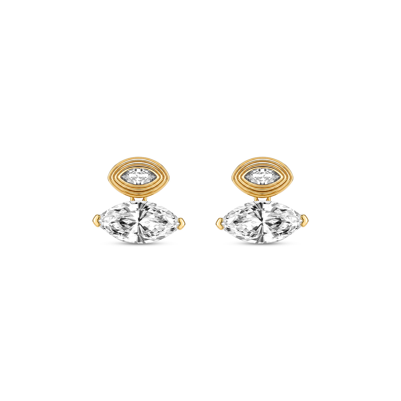 Brinco Life Intenção em Prata 925 com Banho de Ouro Amarelo 18k e Zircônia Incolor