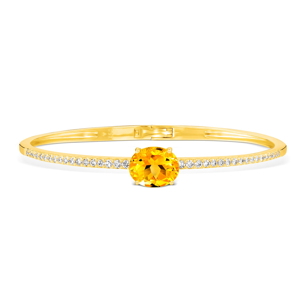 Pulseira Reali em Ouro Amarelo 18k com Citrino e Diamantes