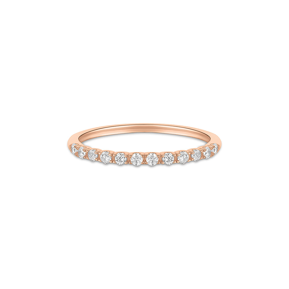 Meia Aliança Eternity em Ouro Rosé 18k com Diamantes