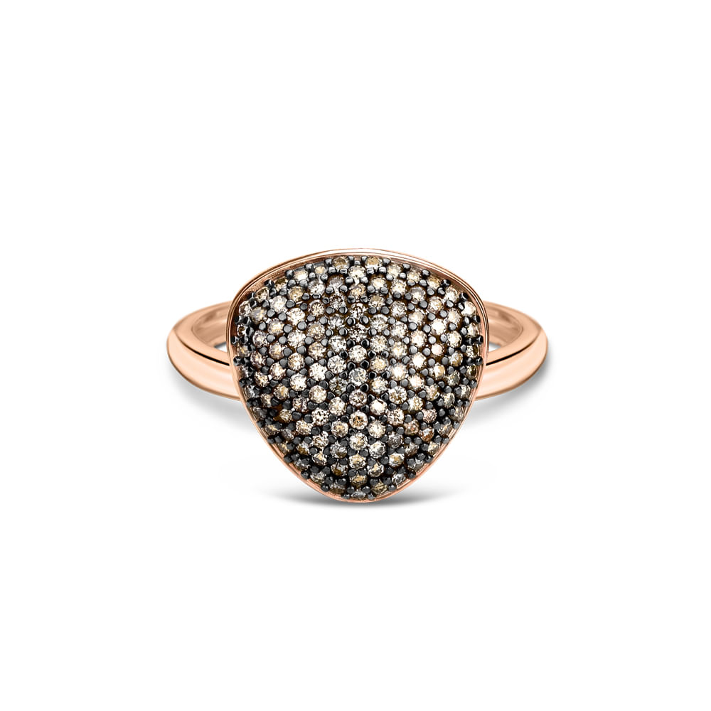 Anel Bold em Ouro Vivara 18k com Diamantes Brown