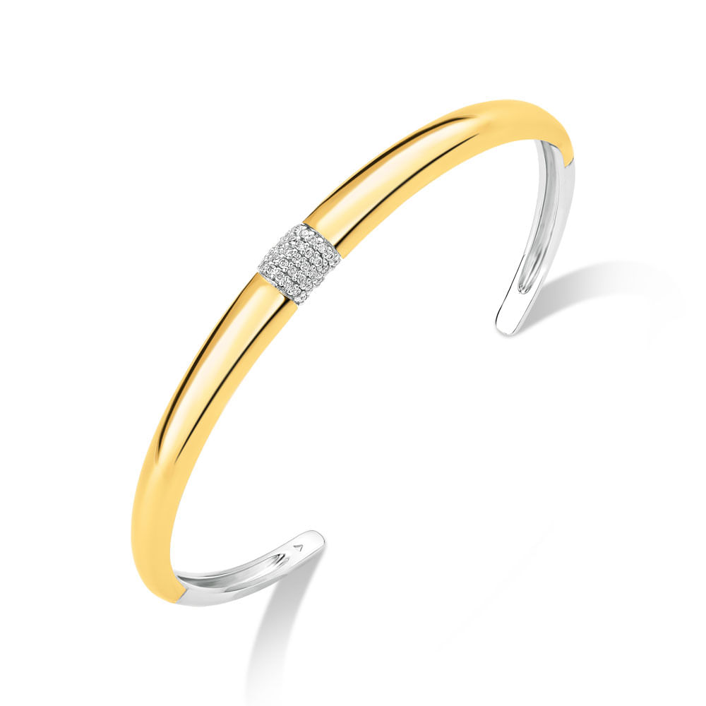 Pulseira Mykonos em Prata 925 e Ouro Amarelo 18k com Diamantes